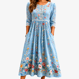 Cornelia | Floral Lace-Trim Midi Dress
