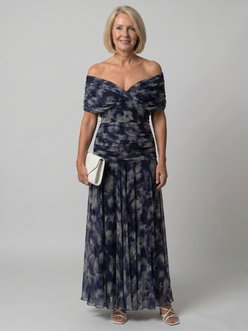 Aveline | Off-Shoulder Flowing Midi Dress