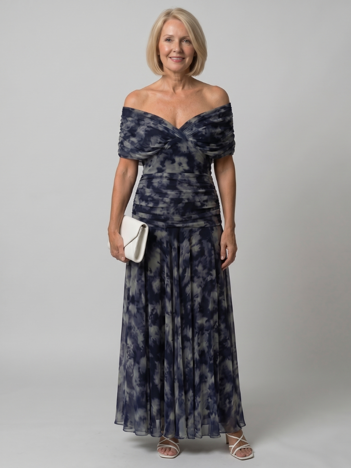 Aveline | Off-Shoulder Flowing Midi Dress
