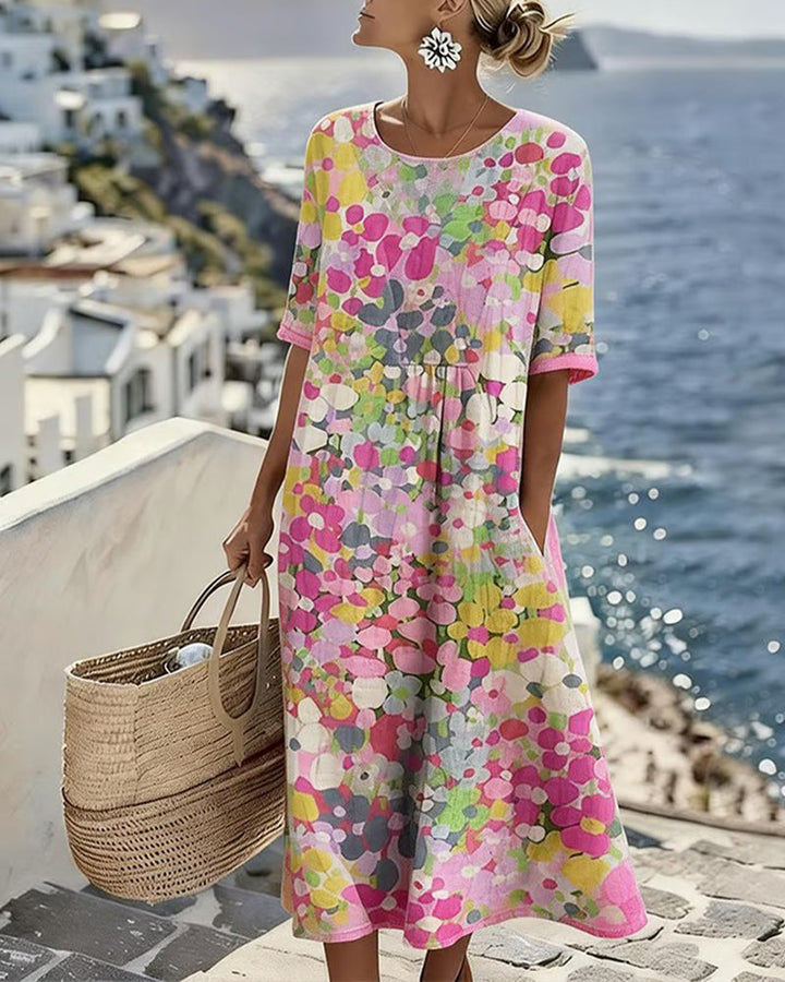 Sylvia | Blossom-Print Midi Dress