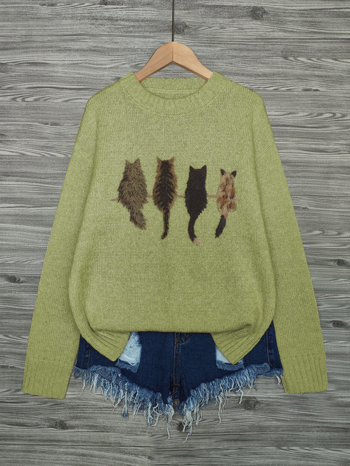 Winifred | Cosy Cat-Print Jumper