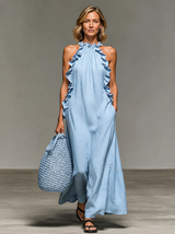 Annette | Flowing Ruffle Maxi Dress