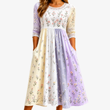 Susanna | Floral Patchwork Midi Dress
