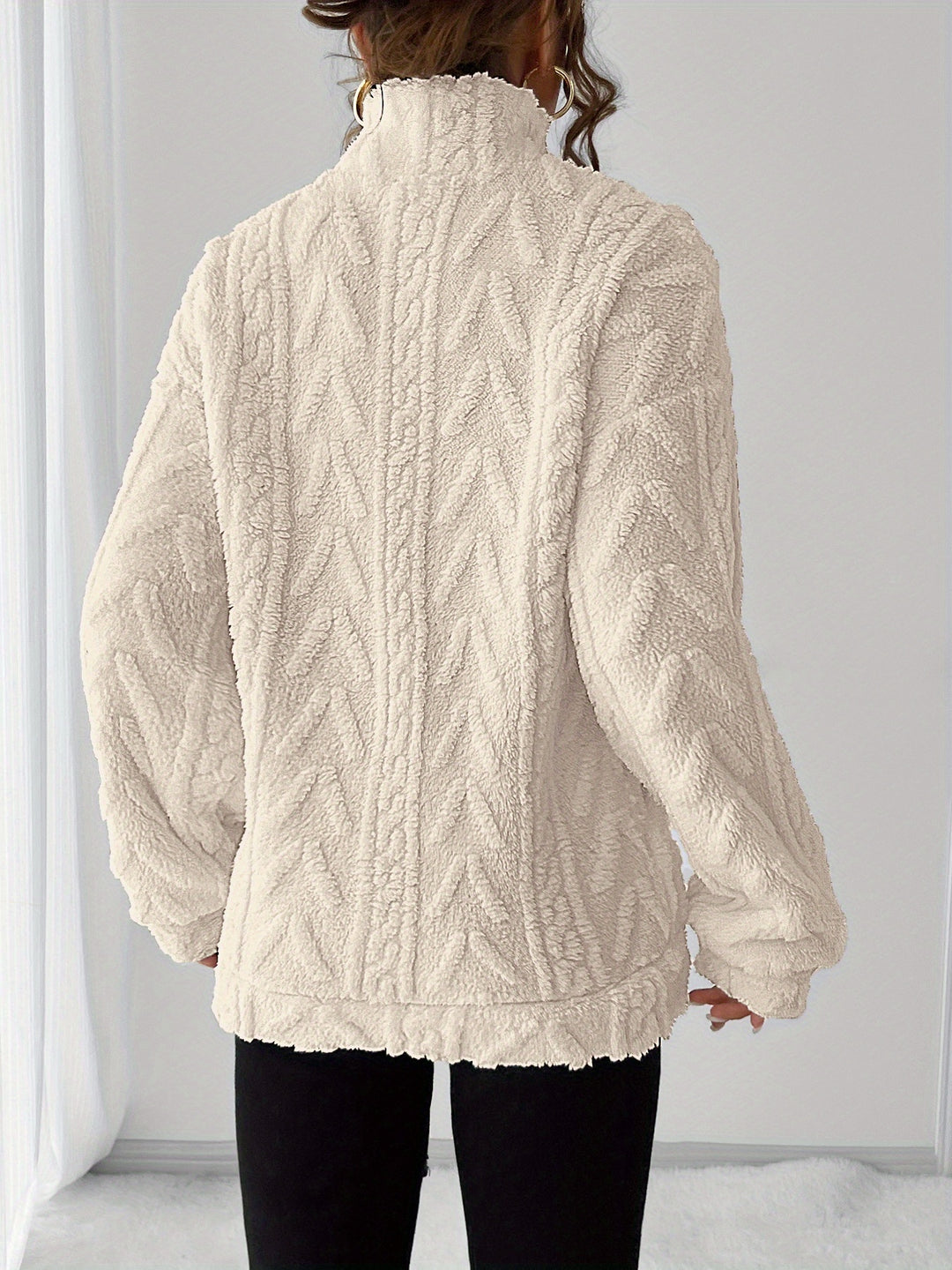 Clarice | Cosy Textured Quarter-Zip Pullover