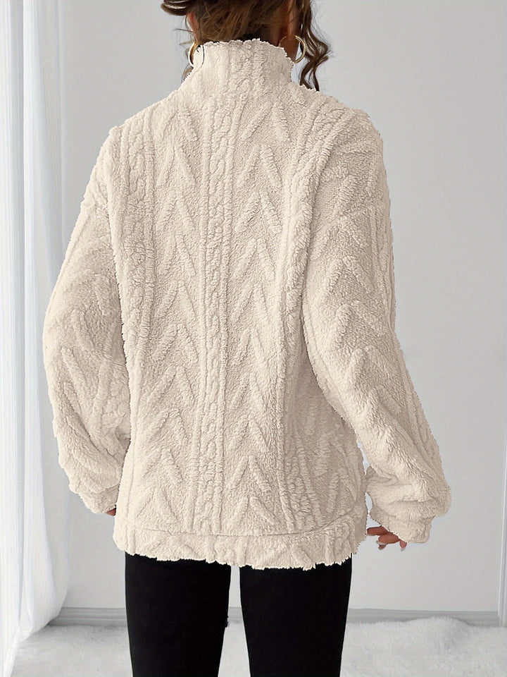 Clarice | Cosy Textured Quarter-Zip Pullover
