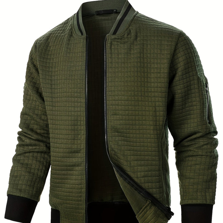Spencer | Textured Zip-Up Bomber Jacket