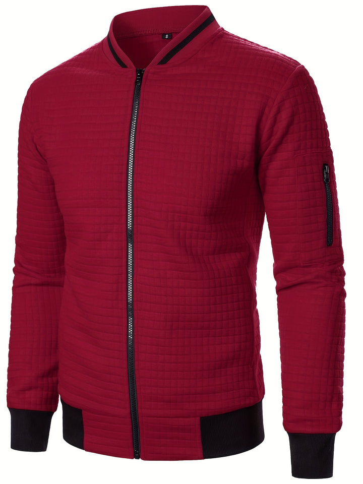 Spencer | Textured Zip-Up Bomber Jacket