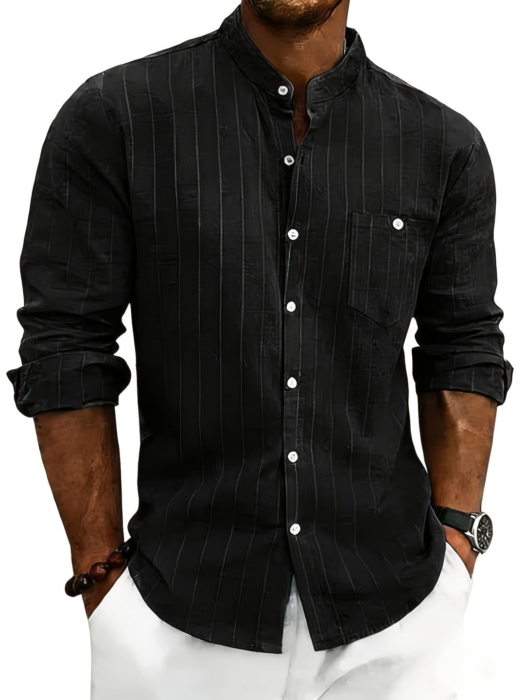 Nathaniel | Refined Striped Long-Sleeve Shirt