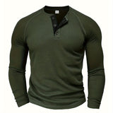 Roland | Textured Button-Placket Long-Sleeve Top