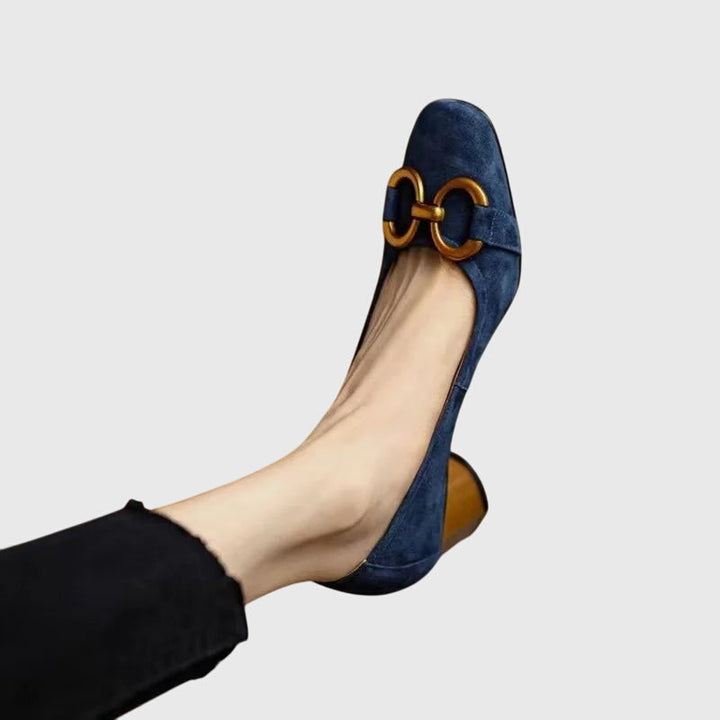 Brigitte | Buckle-Detail Block Heel Pumps