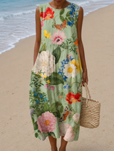 Rebecca | Garden Bloom Sleeveless Midi Dress