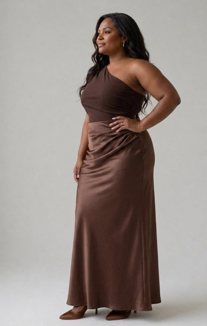 Elspeth | Draped One-Shoulder Maxi Dress