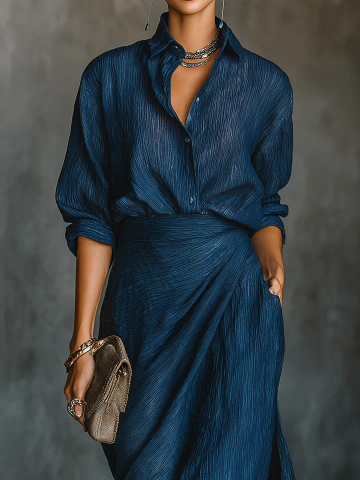 Odalie | Draped Two-Piece Maxi Set