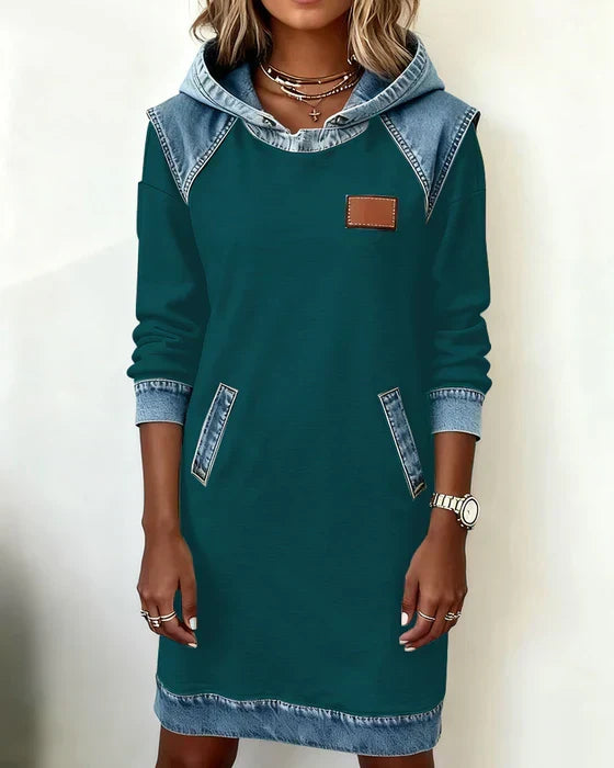 Mallory | Contrast Hooded Dress