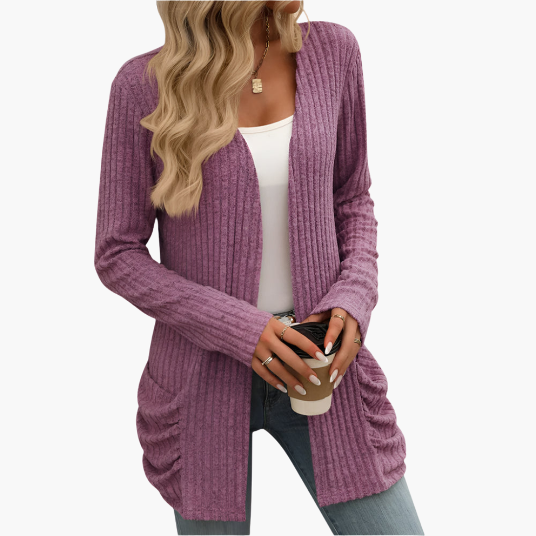 Marianne | Open-Front Ribbed Cardigan