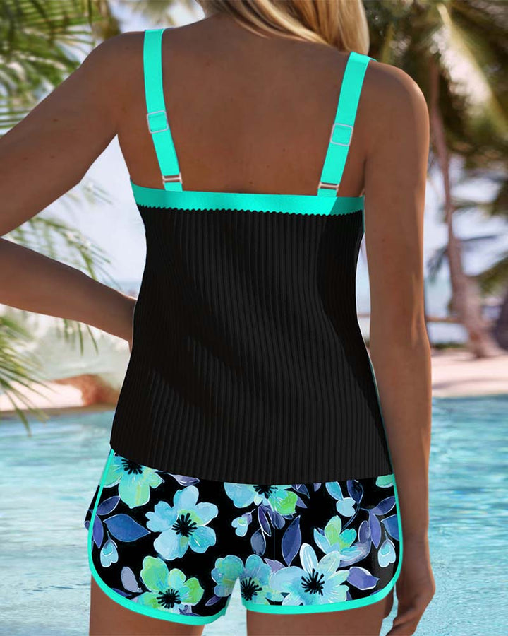 Renée | Contrast-Trim Two-Piece Swim Set