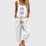 Imogene | Turtle Print Dungaree Jumpsuit