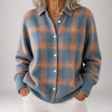 Wendy | Soft Checked Button Cardigan