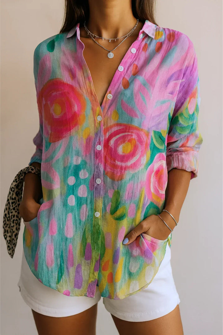 Willow | Painterly Floral Blouse