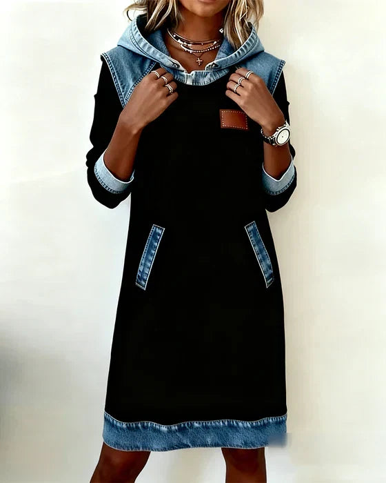 Mallory | Contrast Hooded Dress