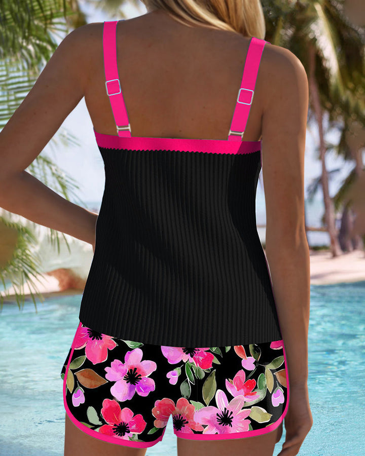 Renée | Contrast-Trim Two-Piece Swim Set