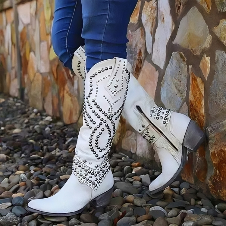 Erin | Studded Western Tall Boots