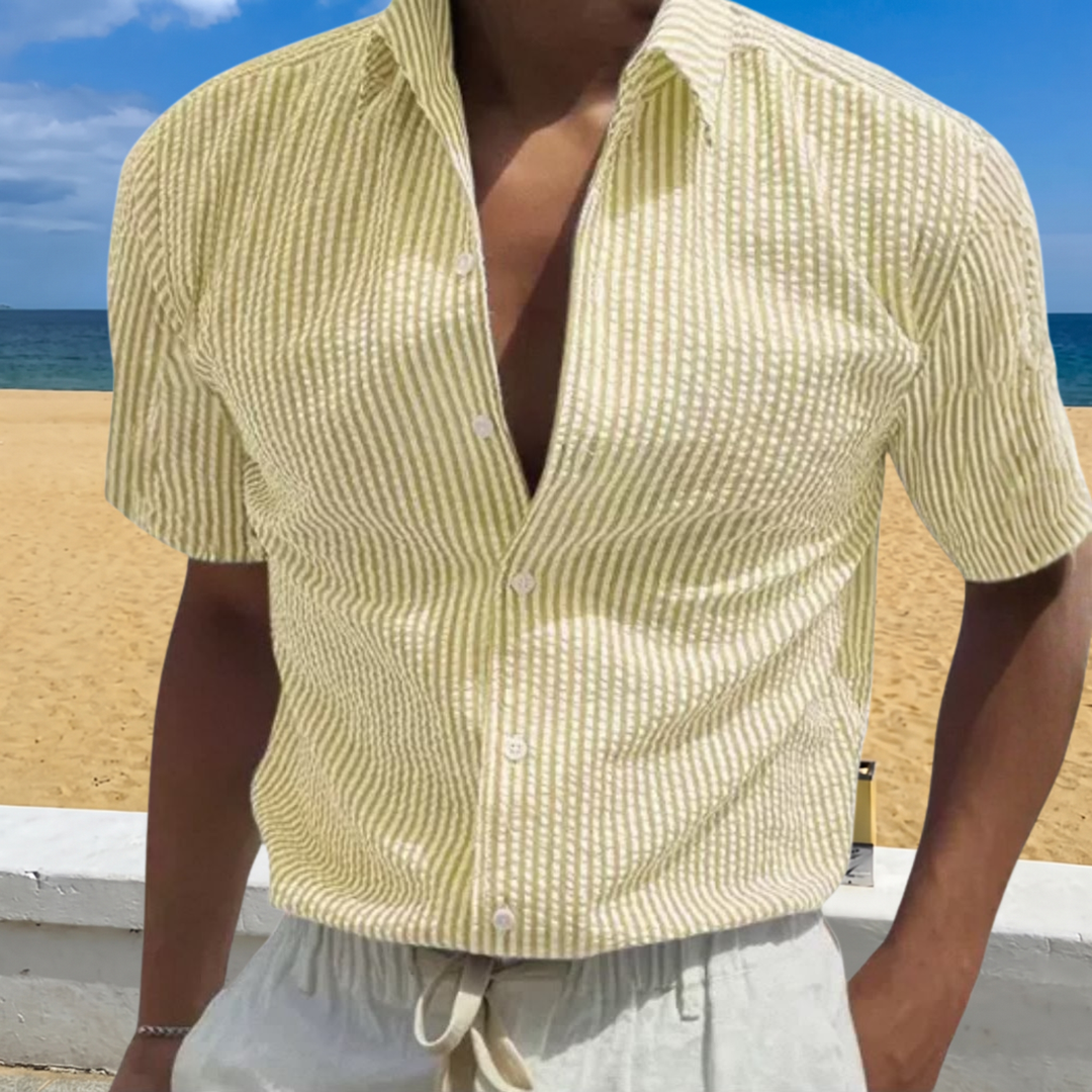 Foster | Textured Stripe Short Sleeve Shirt