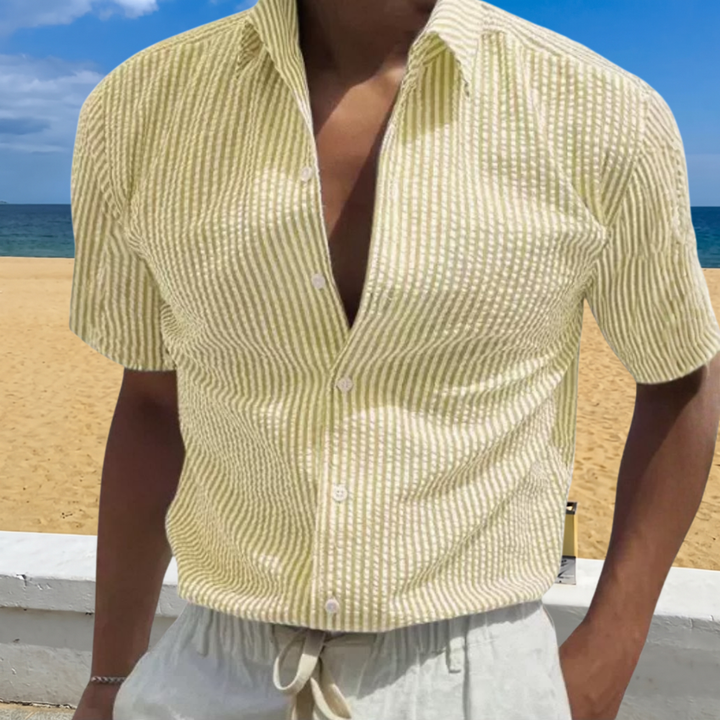 Foster | Textured Stripe Short Sleeve Shirt