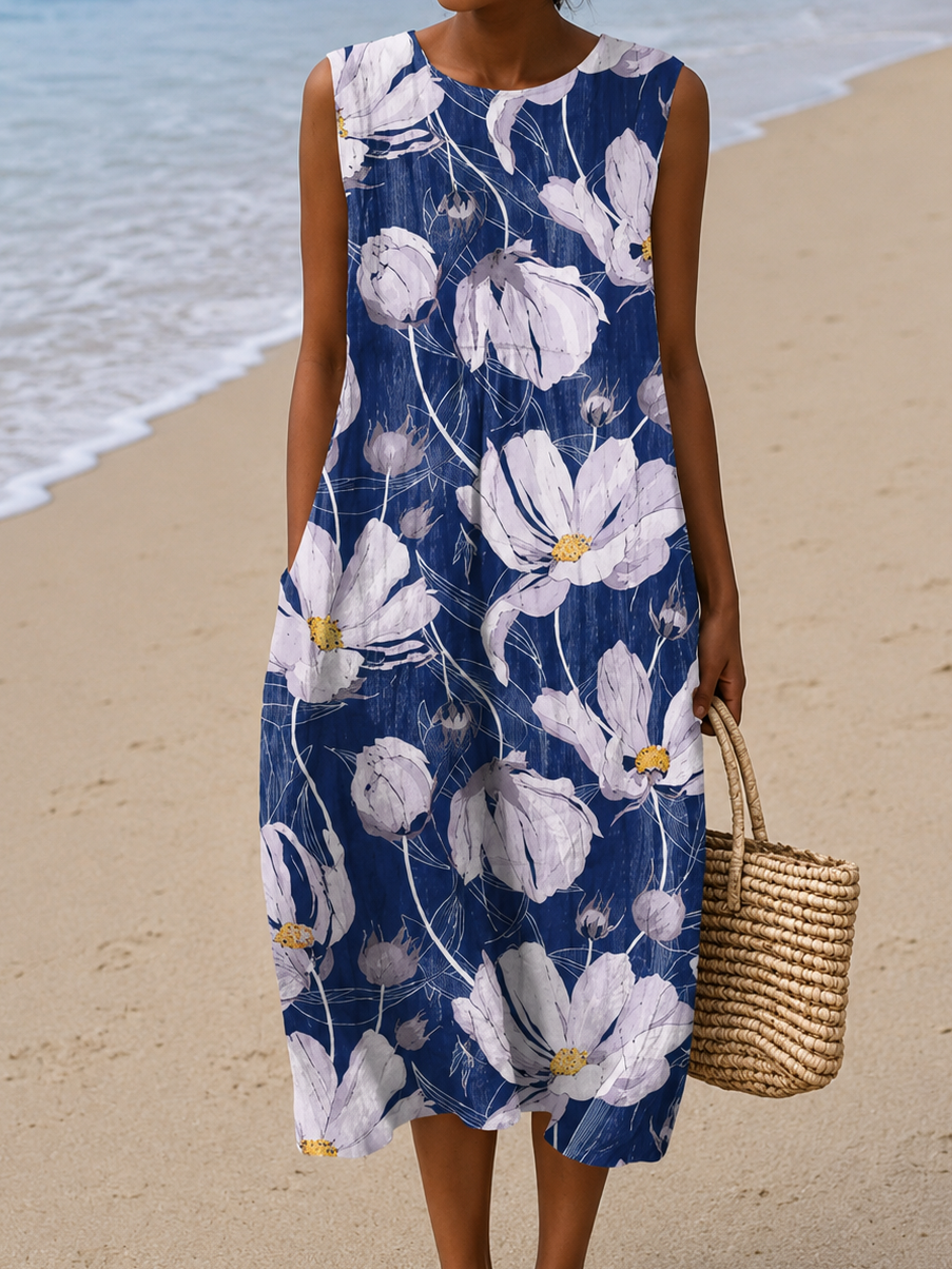 Bettina | Sleeveless Floral Midi Dress