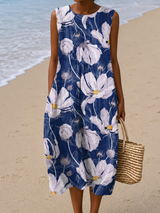 Bettina | Sleeveless Floral Midi Dress