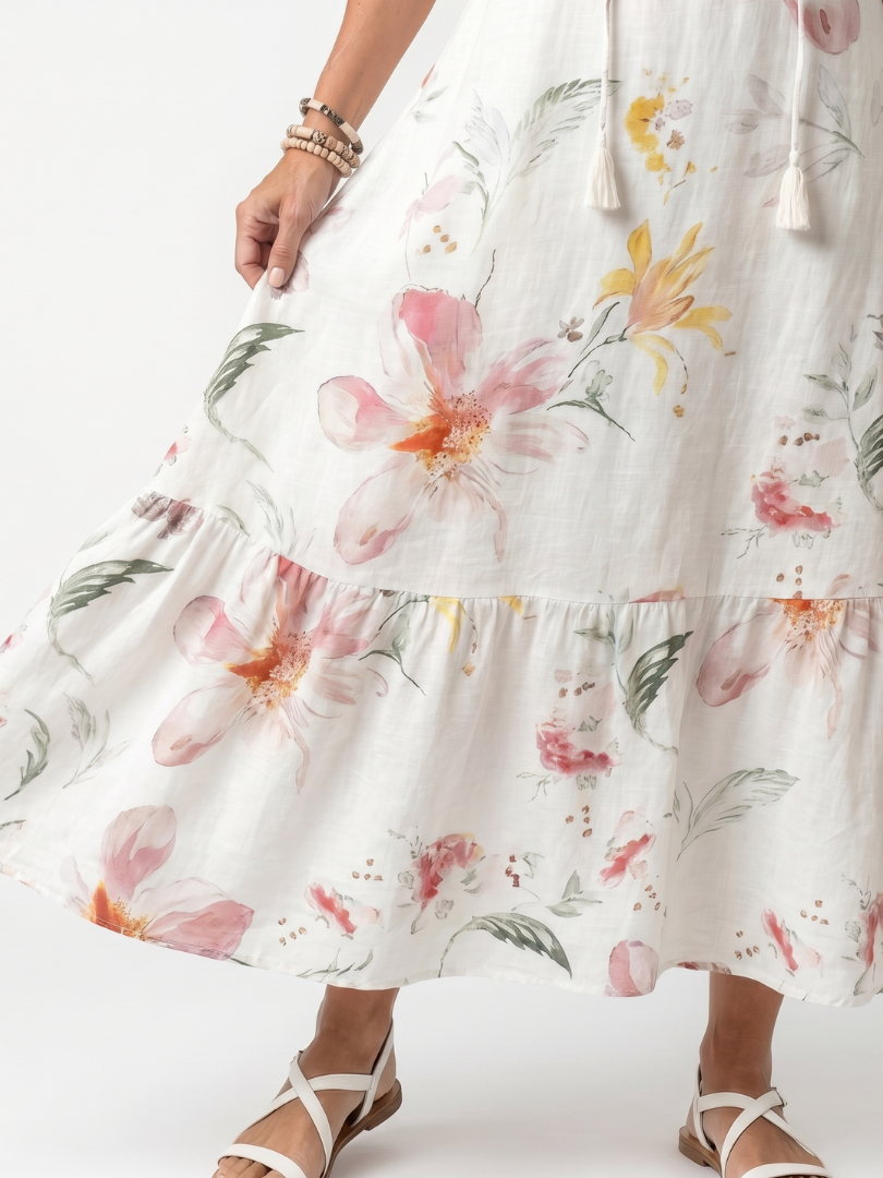 Antonia | Soft Floral Tiered Midi Dress