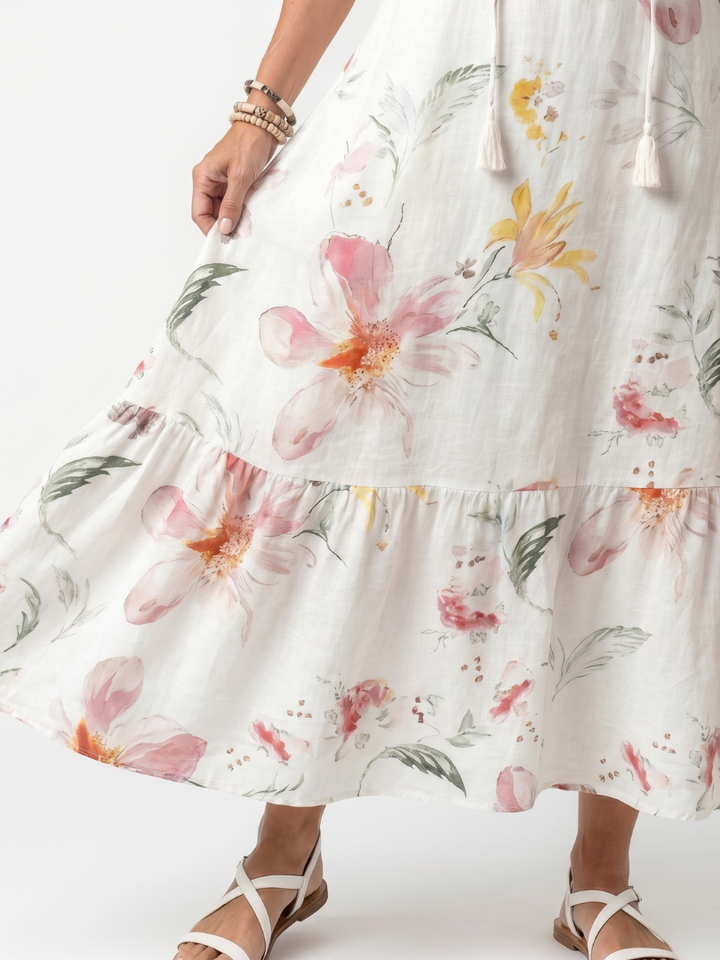 Antonia | Soft Floral Tiered Midi Dress
