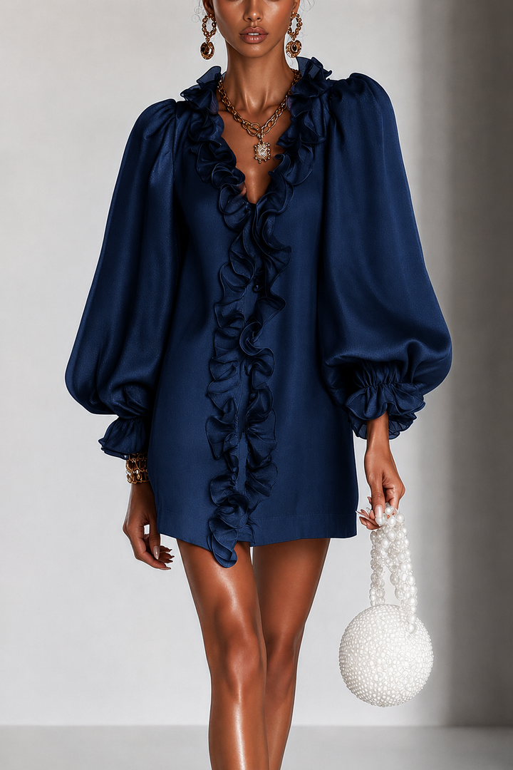 Annabel | Ruffled Puff-Sleeve Mini Dress