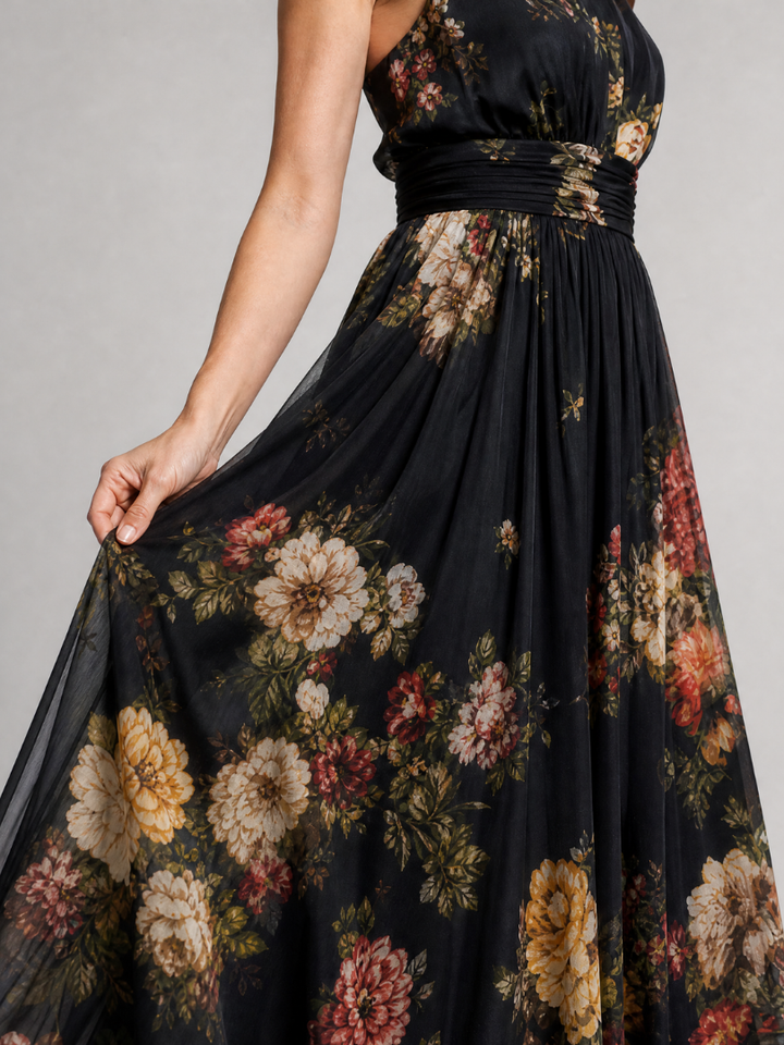 Rosina | Floral Halter-Neck Dress