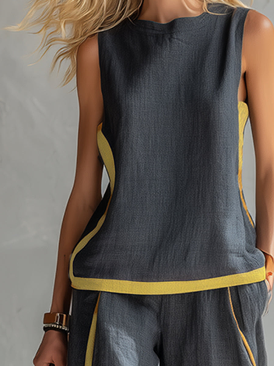 Pippa | Relaxed Contrast-Trim Two-Piece Set