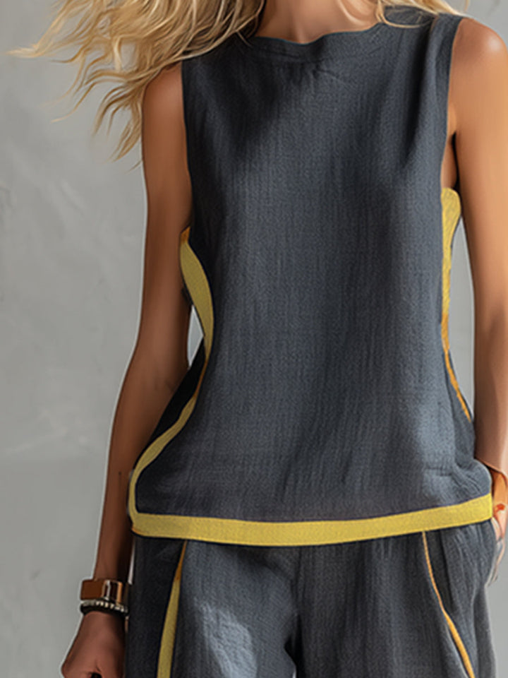 Pippa | Relaxed Contrast-Trim Two-Piece Set