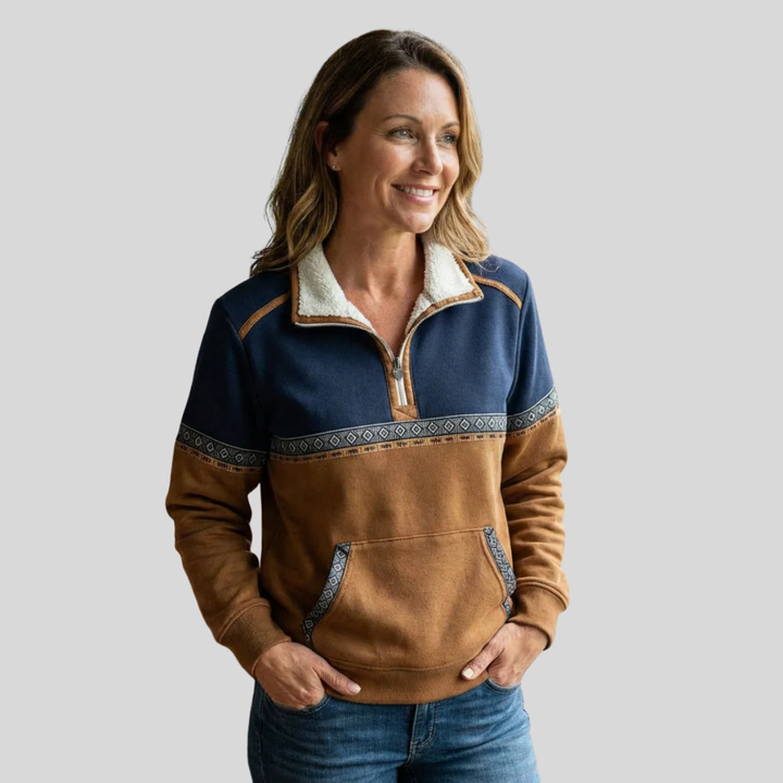 Quinn | Sherpa Collar Half-Zip Pullover