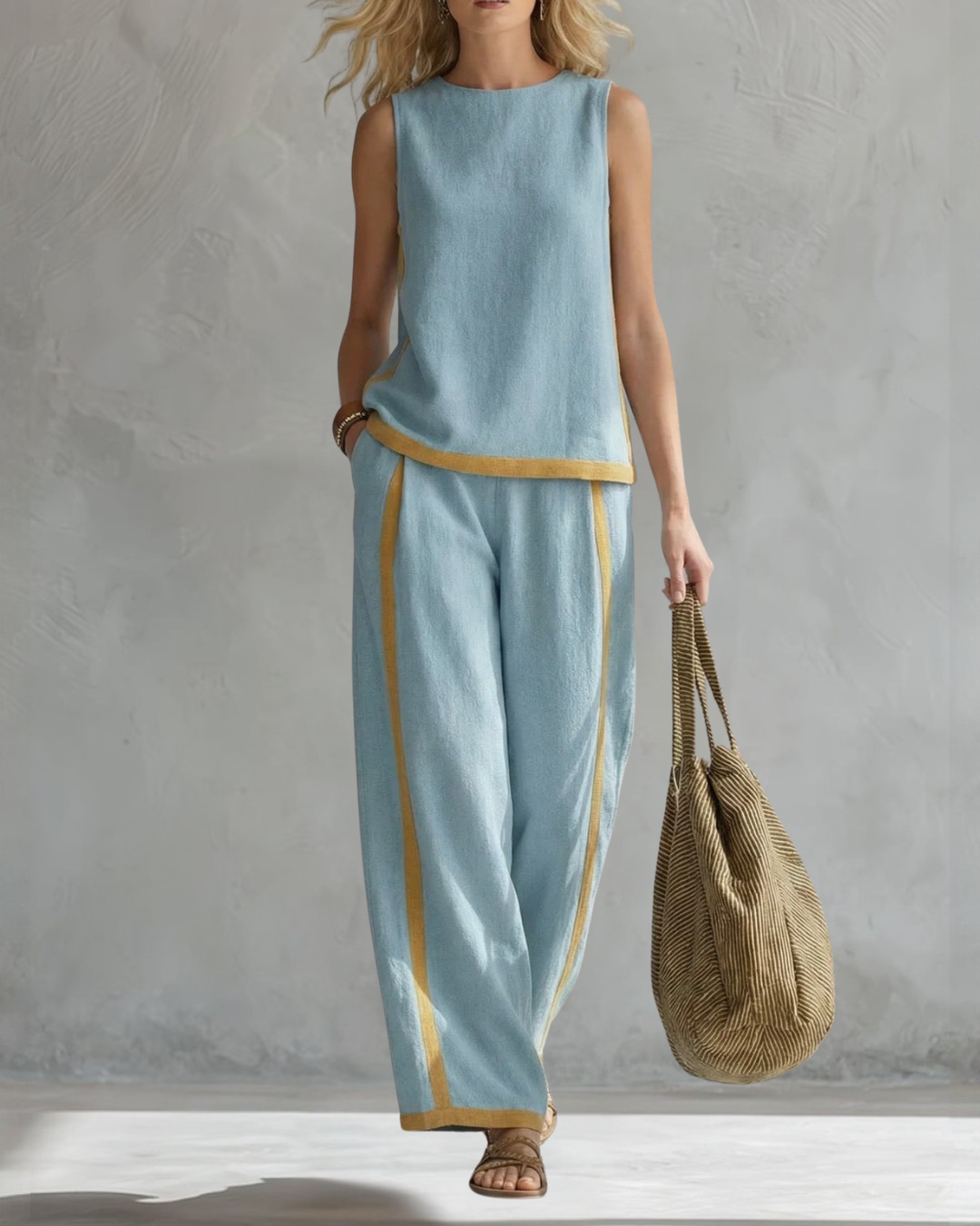Pippa | Relaxed Contrast-Trim Two-Piece Set