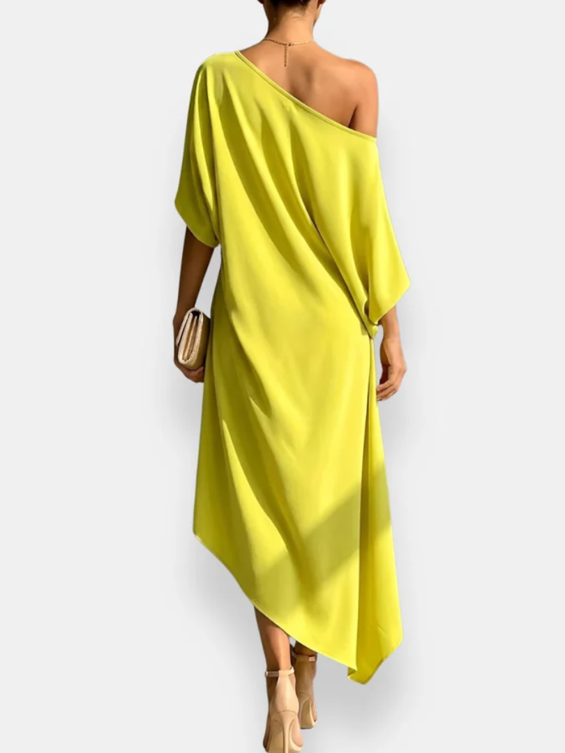 Sophia | Asymmetrical Draped Midi Dress