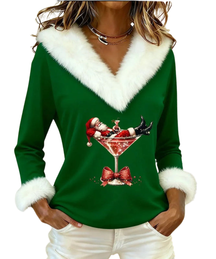Bettina | Festive Fur-Trim Top
