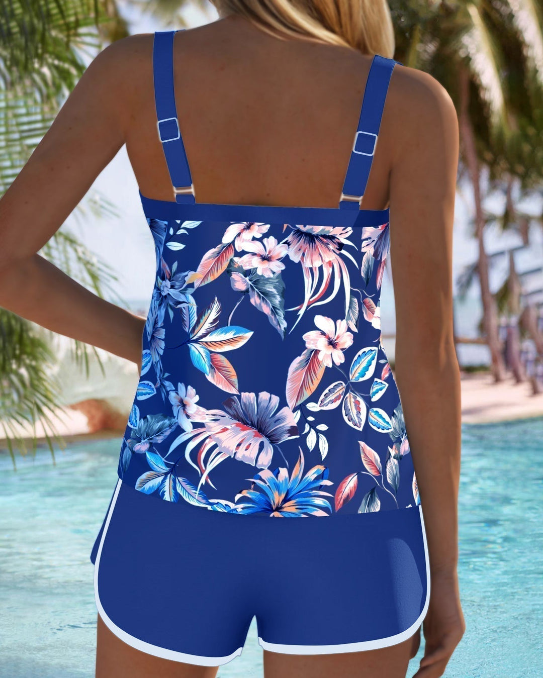 Rosalind | Floral Scoop-Neck Tankini Set
