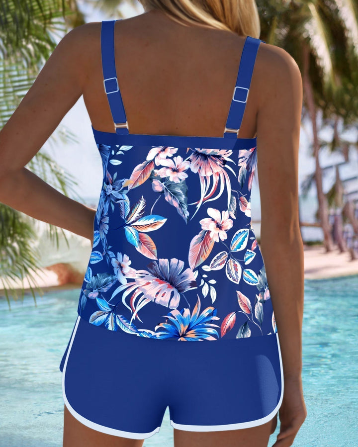 Rosalind | Floral Scoop-Neck Tankini Set