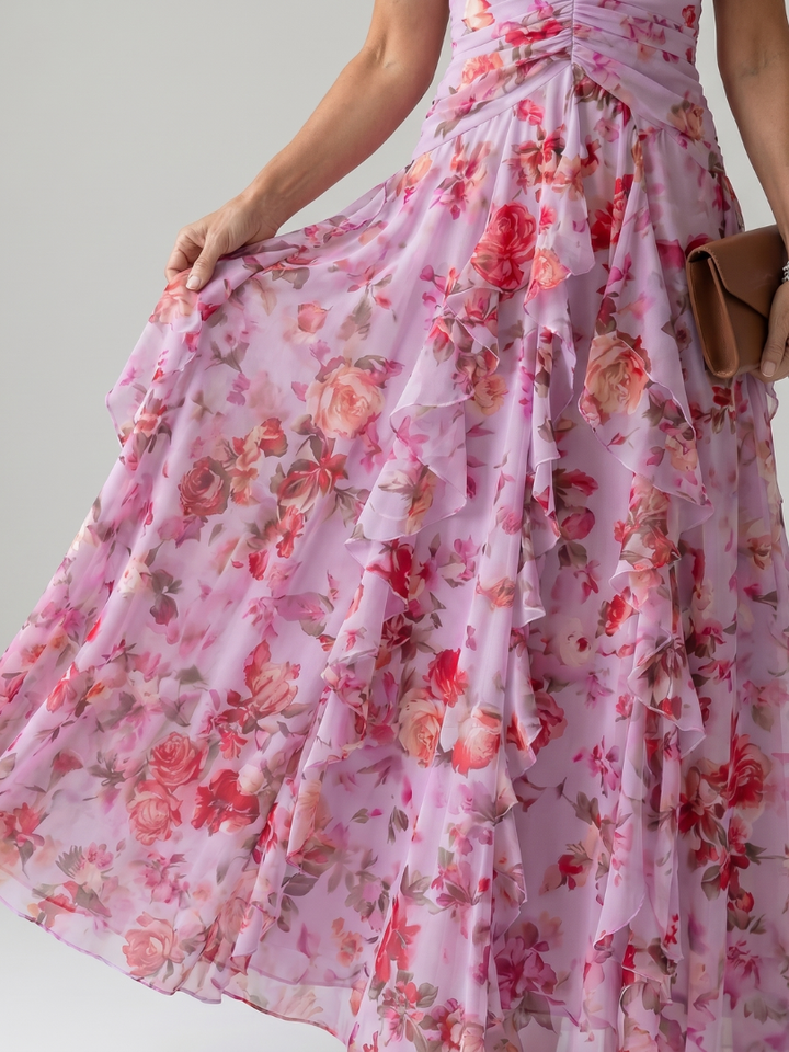 Valentina | Halter Neck Floral Maxi Dress