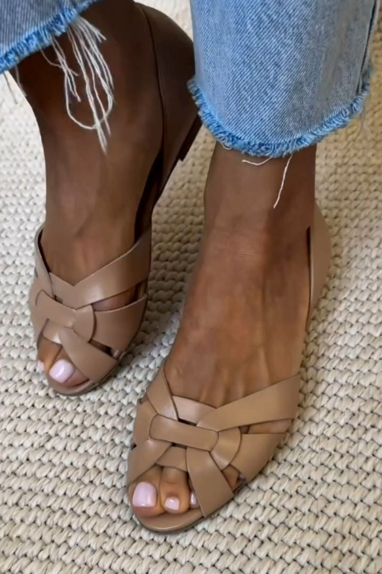 Livia | Woven Peep-Toe Sandals