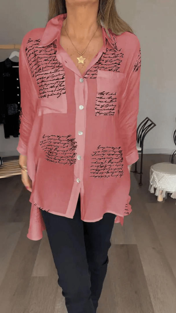 Odile | Relaxed Script-Print Shirt
