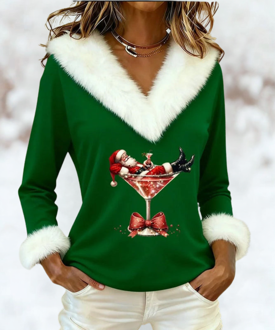 Bettina | Festive Fur-Trim Top