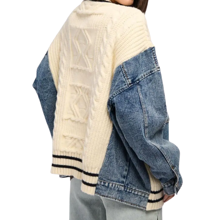 Marina | Relaxed Patchwork Knit Cardigan