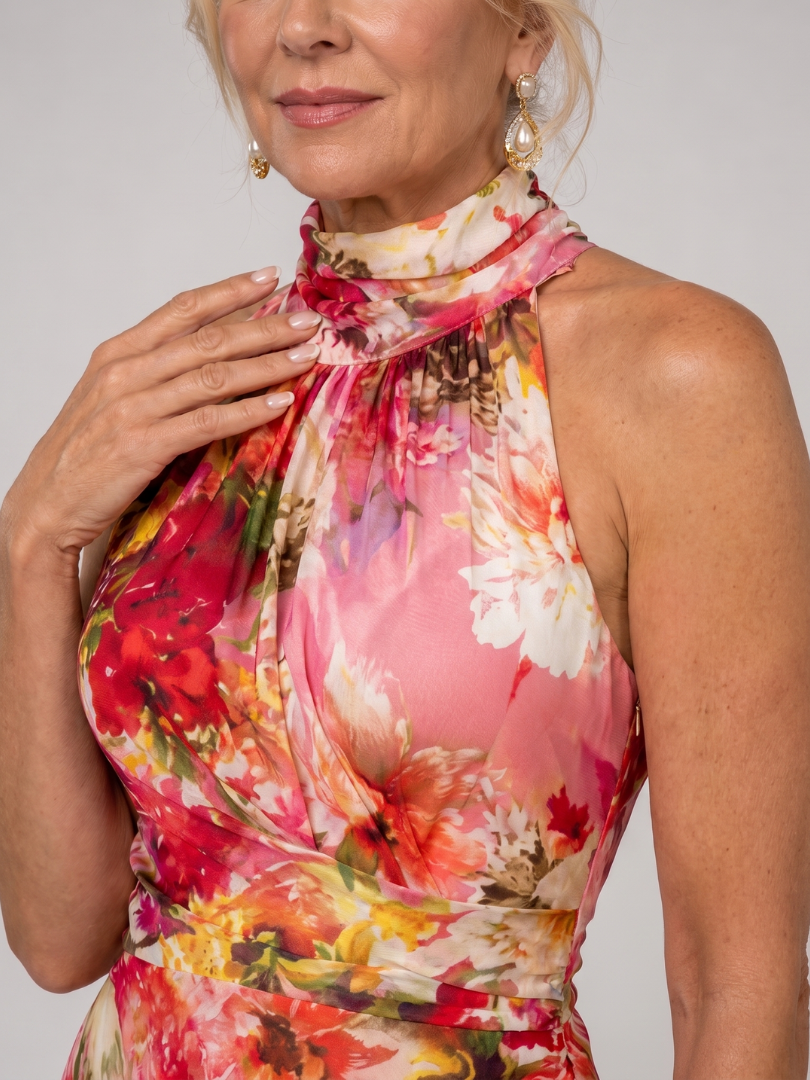 Fleur | Halter Neck Floral Maxi Dress