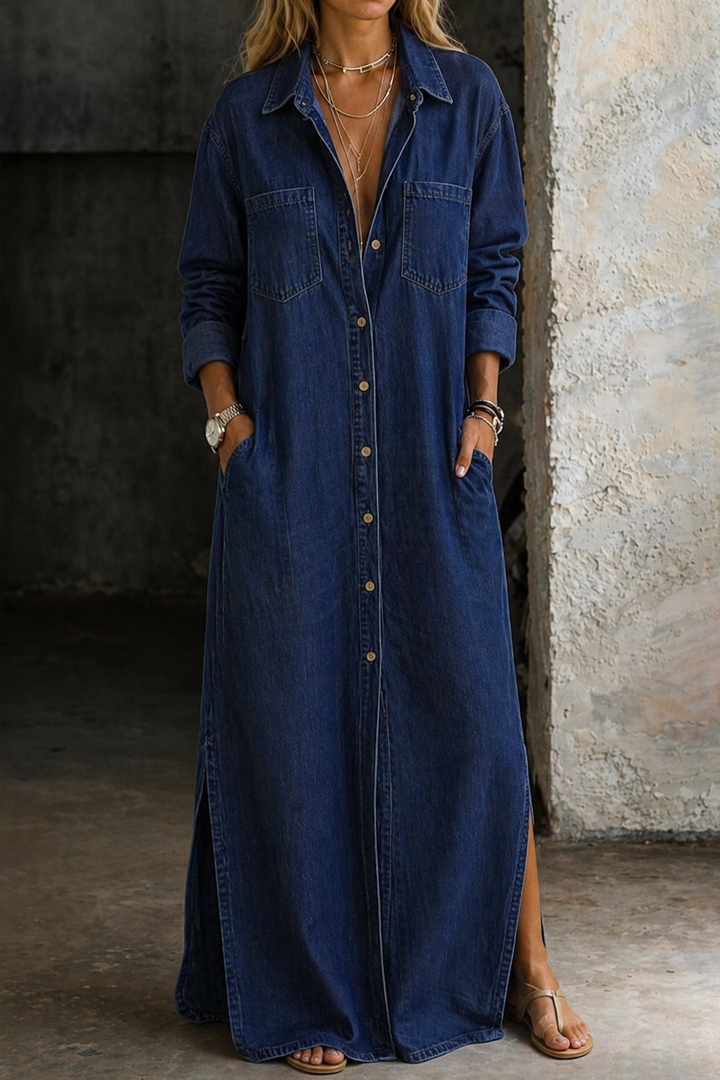Gemma | Relaxed Button-Front Maxi Dress
