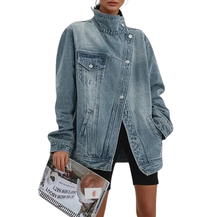 Naomi | Vintage-Washed High-Neck Jacket